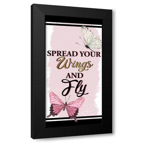 Brave Wings 2 Black Modern Wood Framed Art Print with Double Matting by Allen, Kimberly