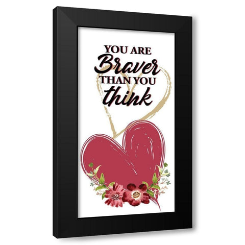 Wildflower Heart 1 Black Modern Wood Framed Art Print by Allen, Kimberly
