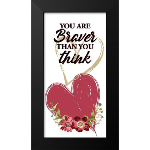 Wildflower Heart 1 Black Modern Wood Framed Art Print by Allen, Kimberly