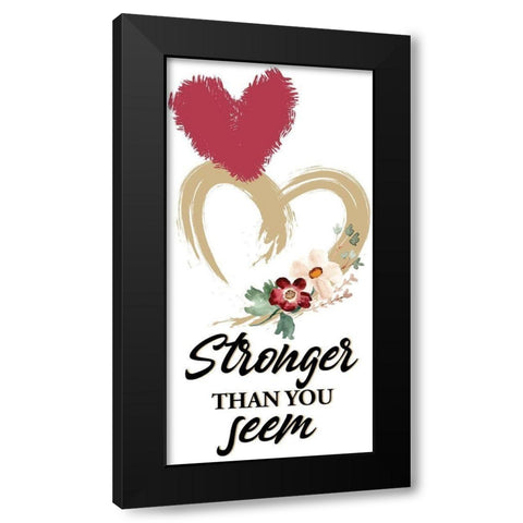 Wildflower Heart 2 Black Modern Wood Framed Art Print by Allen, Kimberly