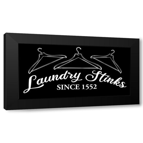Laundry Stinks Black Modern Wood Framed Art Print with Double Matting by Allen, Kimberly