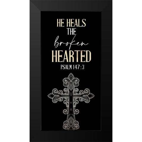 He Heals Black Modern Wood Framed Art Print by Allen, Kimberly