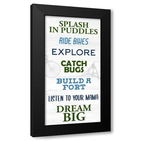 Boy Rules 2 Black Modern Wood Framed Art Print by Allen, Kimberly