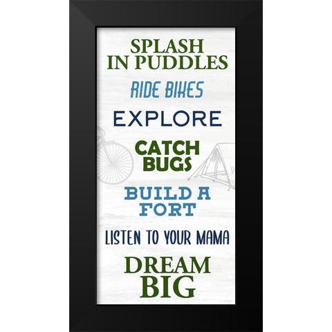 Boy Rules 2 Black Modern Wood Framed Art Print by Allen, Kimberly