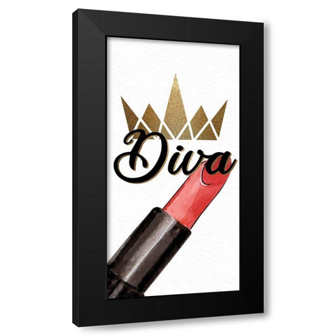 Diva 1 Black Modern Wood Framed Art Print with Double Matting by Allen, Kimberly