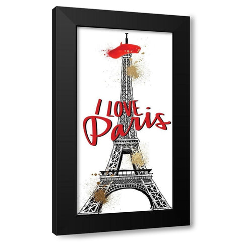 I Love Paris 1 Black Modern Wood Framed Art Print by Allen, Kimberly