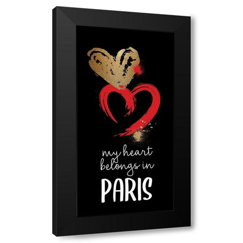 I Love Paris 2 Black Modern Wood Framed Art Print with Double Matting by Allen, Kimberly
