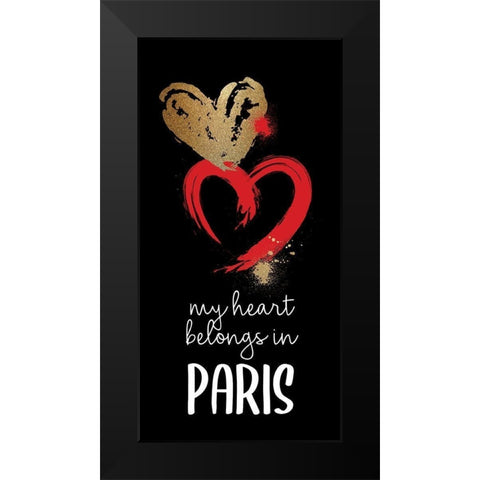 I Love Paris 2 Black Modern Wood Framed Art Print by Allen, Kimberly