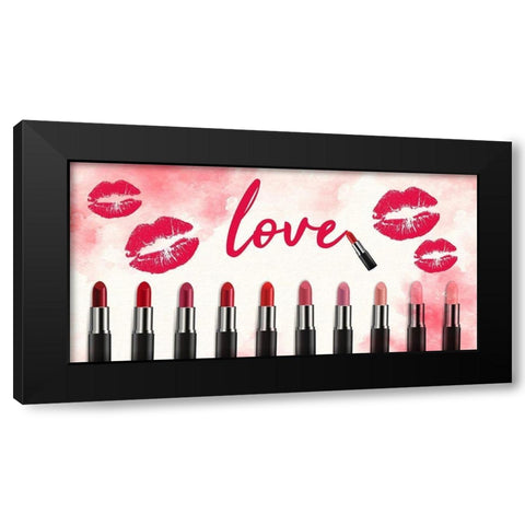 Love Lipstick V2 Black Modern Wood Framed Art Print by Allen, Kimberly
