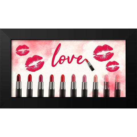 Love Lipstick V2 Black Modern Wood Framed Art Print by Allen, Kimberly