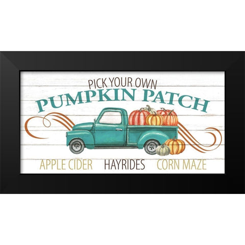 Pumpkin Patch Black Modern Wood Framed Art Print by Allen, Kimberly