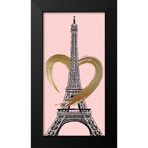 Paris Heart 1 Black Modern Wood Framed Art Print by Allen, Kimberly