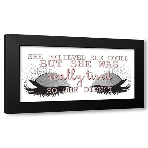She Was Tired Black Modern Wood Framed Art Print by Allen, Kimberly