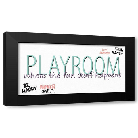 Playroom Black Modern Wood Framed Art Print with Double Matting by Allen, Kimberly