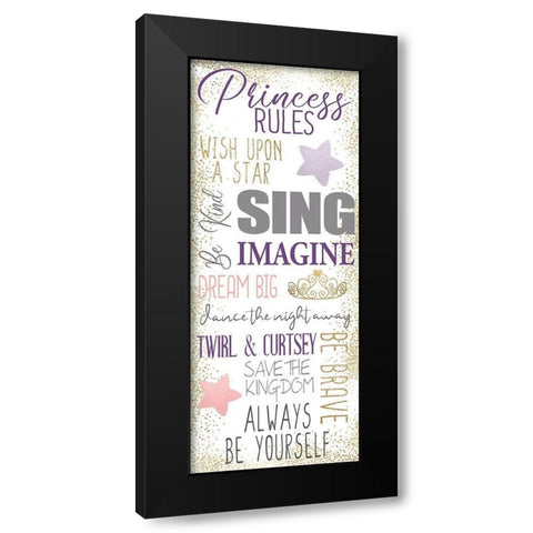 Princess Rules A Black Modern Wood Framed Art Print with Double Matting by Allen, Kimberly