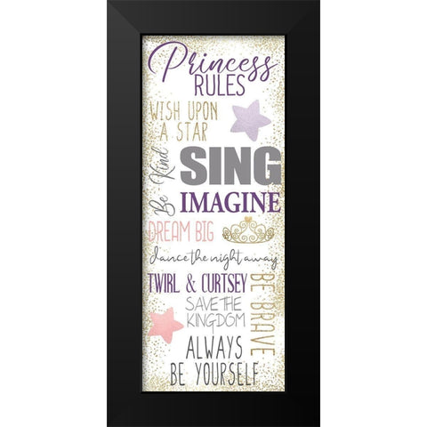 Princess Rules A Black Modern Wood Framed Art Print by Allen, Kimberly