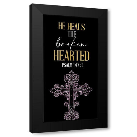 He Heals Blossoms 1 Black Modern Wood Framed Art Print with Double Matting by Allen, Kimberly