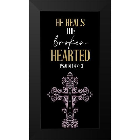 He Heals Blossoms 1 Black Modern Wood Framed Art Print by Allen, Kimberly