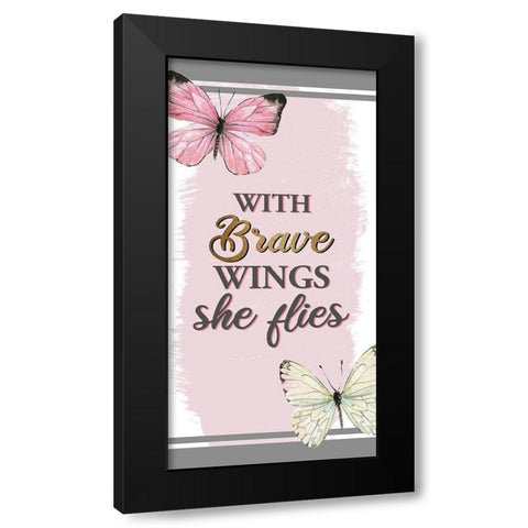 Wings 1 Black Modern Wood Framed Art Print with Double Matting by Allen, Kimberly
