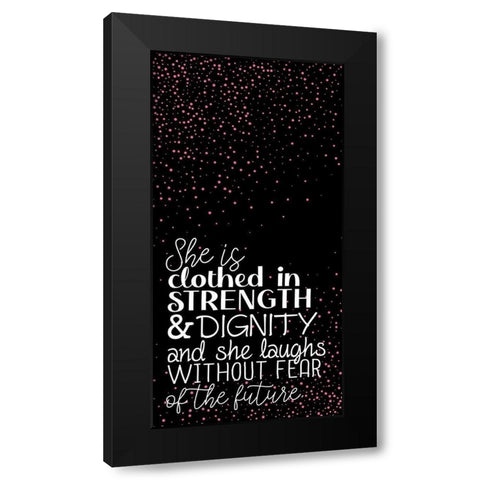 Strength Rose 1 Black Modern Wood Framed Art Print by Allen, Kimberly