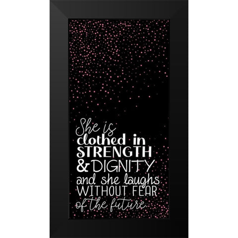 Strength Rose 1 Black Modern Wood Framed Art Print by Allen, Kimberly