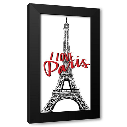 Paris Idea Love 1 Black Modern Wood Framed Art Print by Allen, Kimberly