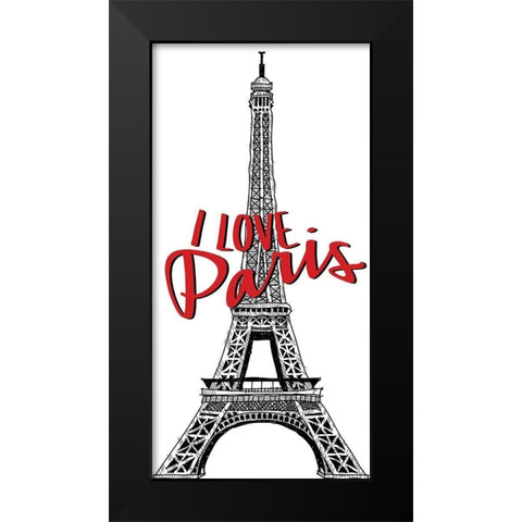 Paris Idea Love 1 Black Modern Wood Framed Art Print by Allen, Kimberly