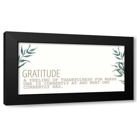 Gratitude Definition Black Modern Wood Framed Art Print with Double Matting by Allen, Kimberly
