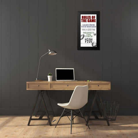 Rules of the Game 1 Black Modern Wood Framed Art Print by Allen, Kimberly