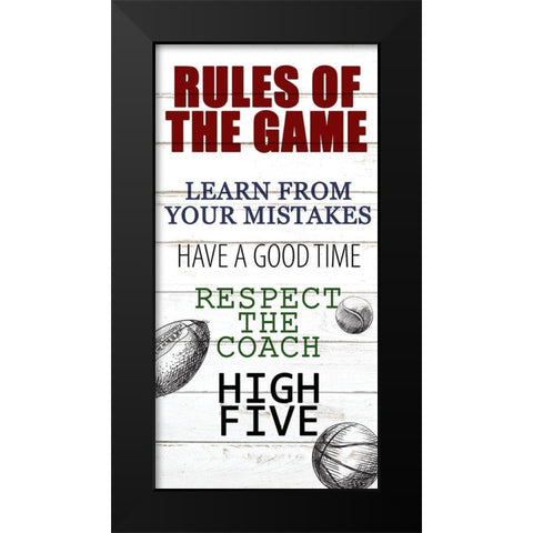 Rules of the Game 1 Black Modern Wood Framed Art Print by Allen, Kimberly