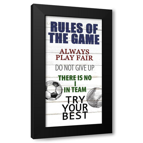Rules of the Game 2 Black Modern Wood Framed Art Print by Allen, Kimberly