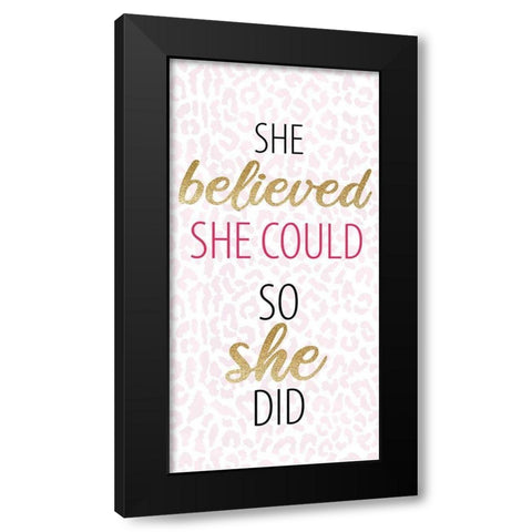 Believe Sparkle 1 Black Modern Wood Framed Art Print by Allen, Kimberly