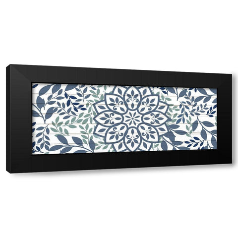 Mandala Leaves 1 Black Modern Wood Framed Art Print by Allen, Kimberly