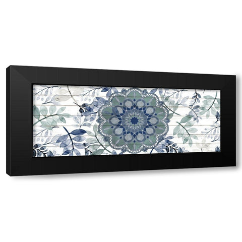 Mandala Leaves 2 Black Modern Wood Framed Art Print by Allen, Kimberly