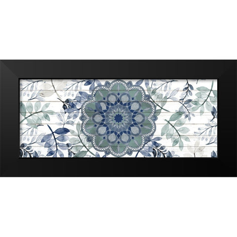 Mandala Leaves 2 Black Modern Wood Framed Art Print by Allen, Kimberly