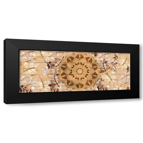 Brown Mandala Leaves 2 Black Modern Wood Framed Art Print by Allen, Kimberly