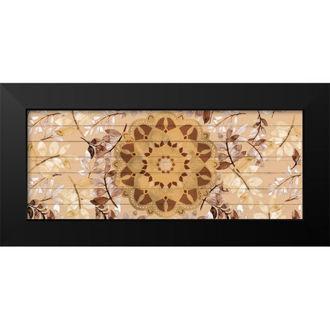 Brown Mandala Leaves 2 Black Modern Wood Framed Art Print by Allen, Kimberly