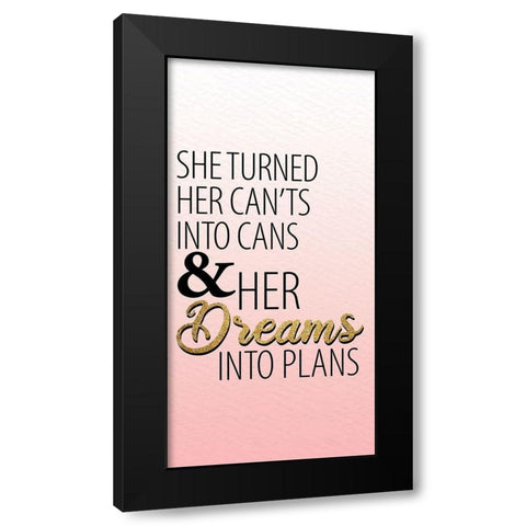 Her Plans 1 Black Modern Wood Framed Art Print with Double Matting by Allen, Kimberly