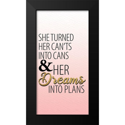 Her Plans 1 Black Modern Wood Framed Art Print by Allen, Kimberly