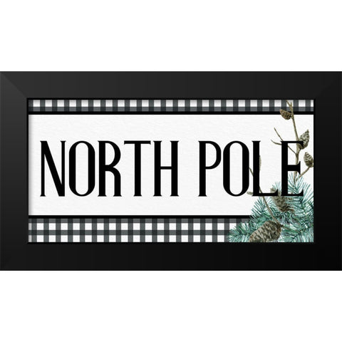 North Pole Plaid Black Modern Wood Framed Art Print by Allen, Kimberly