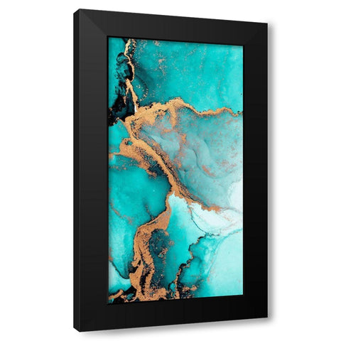 Teal Fashion 1 Black Modern Wood Framed Art Print with Double Matting by Allen, Kimberly