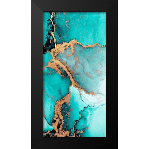 Teal Fashion 1 Black Modern Wood Framed Art Print by Allen, Kimberly