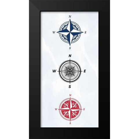 Vintage Compass 1 Black Modern Wood Framed Art Print by Allen, Kimberly