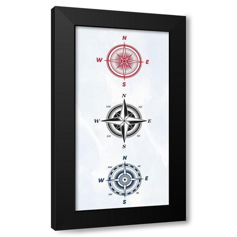 Vintage Compass 2 Black Modern Wood Framed Art Print with Double Matting by Allen, Kimberly