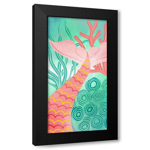 Mermaid Tail 1 Black Modern Wood Framed Art Print with Double Matting by Allen, Kimberly