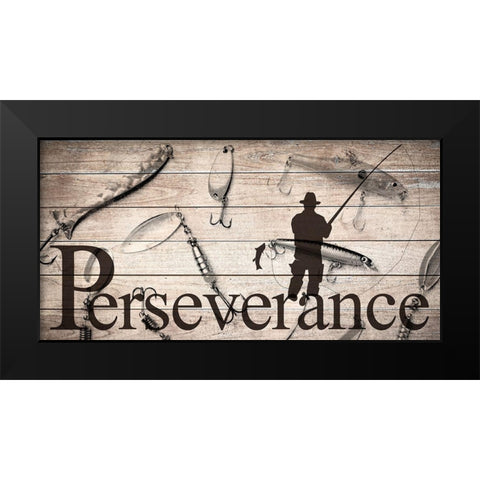 Perseverance Fishing Black Modern Wood Framed Art Print by Allen, Kimberly