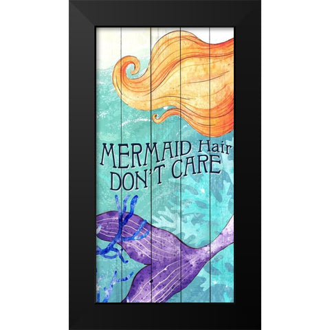 Mermaid Hair Dont Care Black Modern Wood Framed Art Print by Allen, Kimberly