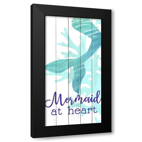 Mermaid Heart 1 Black Modern Wood Framed Art Print with Double Matting by Allen, Kimberly