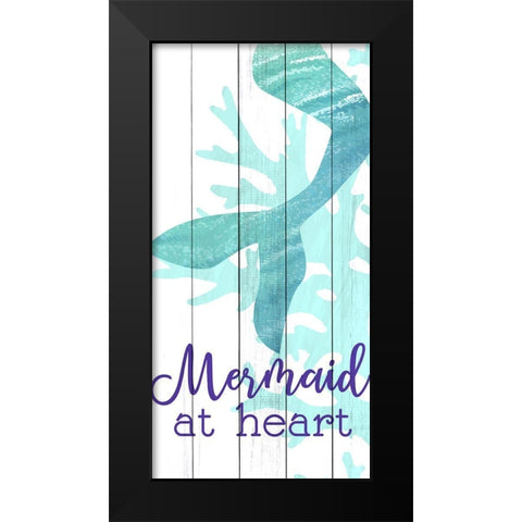 Mermaid Heart 1 Black Modern Wood Framed Art Print by Allen, Kimberly