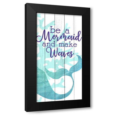 Mermaid Heart 2 Black Modern Wood Framed Art Print with Double Matting by Allen, Kimberly